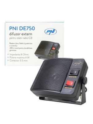 Externý reproduktor PNI DE750 pre CB rozhlasové stanice, 8 Ohmov, 4 W, 3 palcový reproduktor, 3,5 mm jack