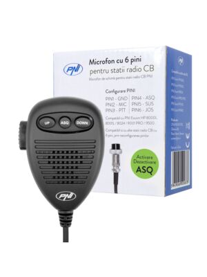 6-pinový mikrofón pre rádiostanice PNI Escort HP 8000L/8001L/8024/9001 PRO/9500/8900