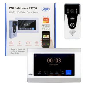 Inteligentný videovrátnik PNI SafeHome PT750 WiFi HD, P2P, vnútorný monitor, vyhradená aplikácia Tuya Smart, integrácia do