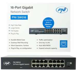 Prepínač PNI SW016, 16 x 10/100/1000 Mbps