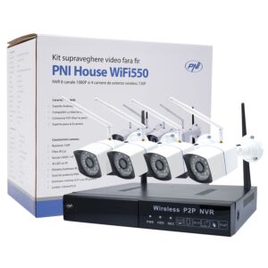 Súprava na sledovanie videa PNR House WiFi550 NVR a 4 bezdrôtové kamery, 1,0 MP